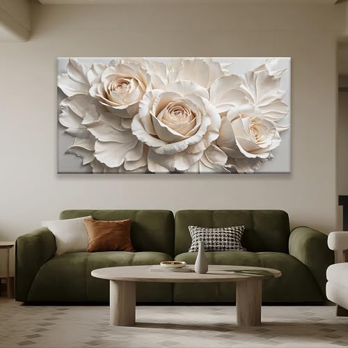 Large Wall Art For Living Room Prints Home Wall Decor Modern Canvas Art Wall Decor 35 X 70 Inches White Flower Wall Art Elegant Flower Painting Picture For Bedroom Hotel Office Artwork