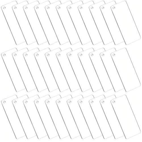 100 Pieces Rectangular Acrylic Blanks for Keychain Names Tags (100 Count)