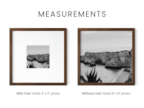 Set of 15 Square Walnut 8x8 Picture Frames (15 Count)
