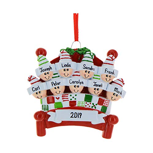 3D Bedtime Family of 9 Ornament 2026 Personalized Family Christmas Ornaments 2026