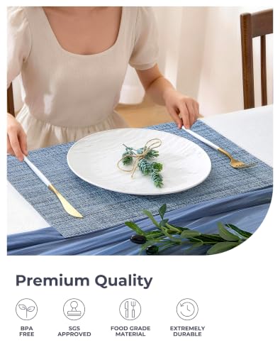 Deep Navy Woven Placemats Set of 6 (3 Count)