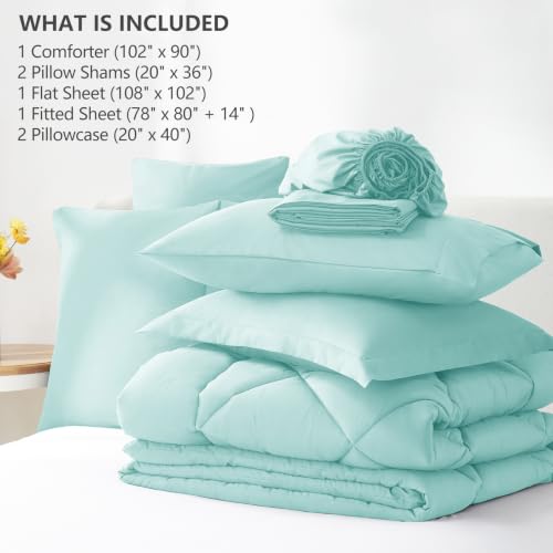 King Size Comforter Set Spa Blue