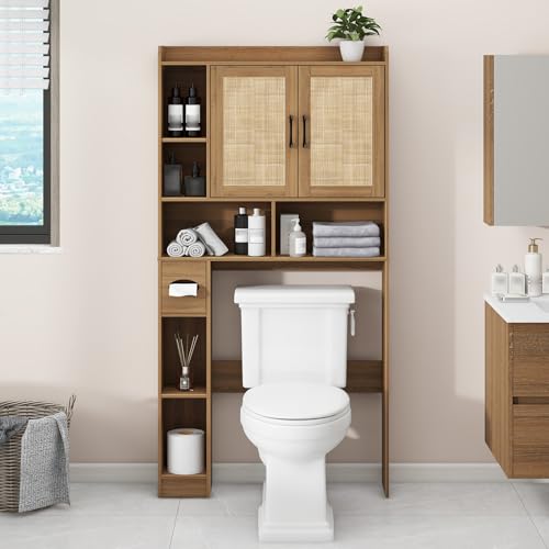 Over The Toilet Storage Cabinet with 2 Barn Doors