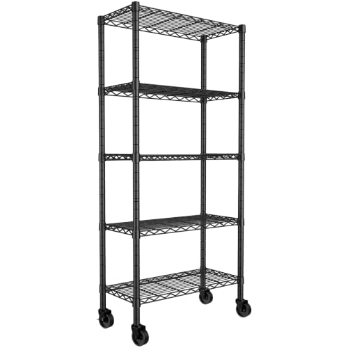 5 Wire Shelving Metal Storage Rack Adjustable Shelves