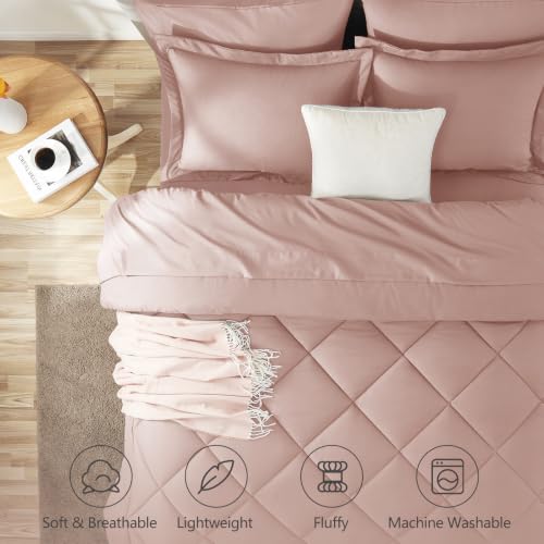 King Size Comforter Set Dusty Pink