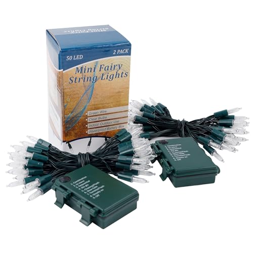 2 Packs 50 LED Warm White Christmas String Lights