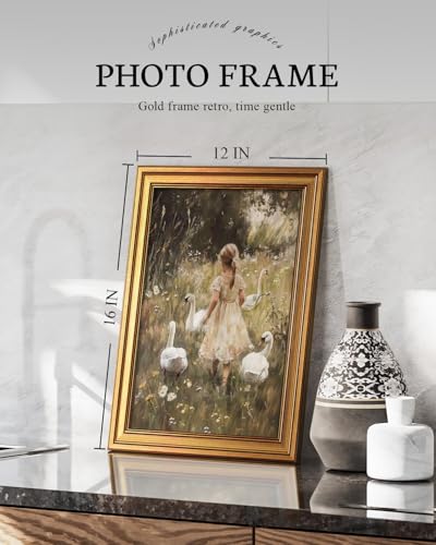 Vintage Gold Framed Wall Art for Living Room