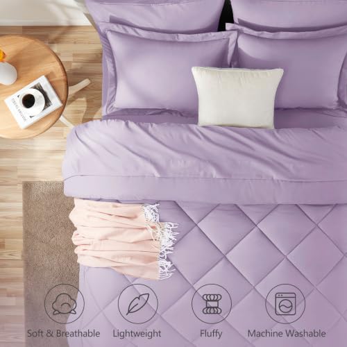Queen Comforter Set with Sheets Lavender