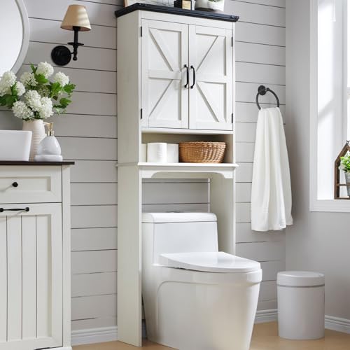 67" Farmhouse Over The Toilet Storage Bathroom Cabinet