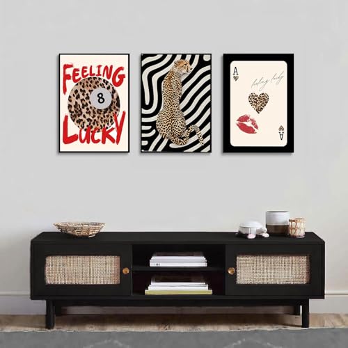 3Pcs Trendy Leopard Print Canvas Wall Art (3 Count)