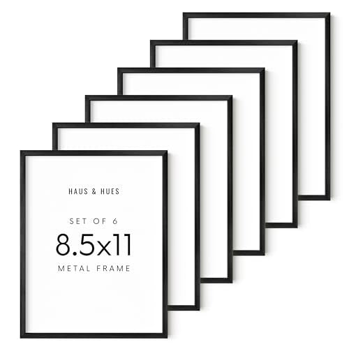 8.5x11 Black Metal Picture Frames (6 Count)