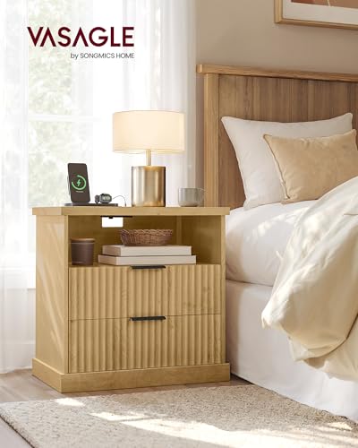 Set of 2 Nightstands with Charging Station (2 Count)