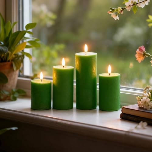 Green Flameless Candles (4 Count)