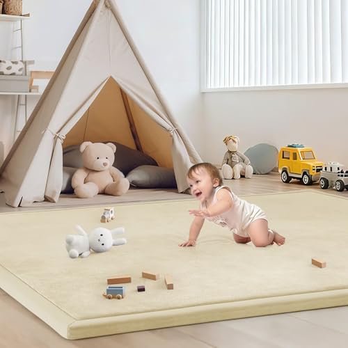 Baby Play Mat for Floor Nursery Rug Muscle Mat Area Rug Playroom Rug 74"x50" Playpen Mat Elastic Foam 1.3" Thick Crawling Mat for Babies
