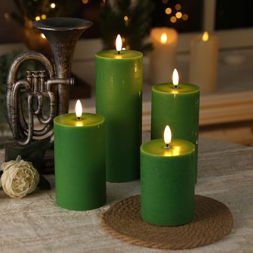 Green Flameless Candles (4 Count)