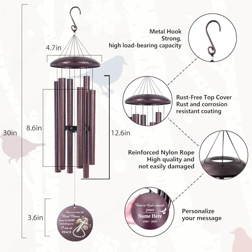 Personalized Outside Wind Chimes for Loss Mother Father