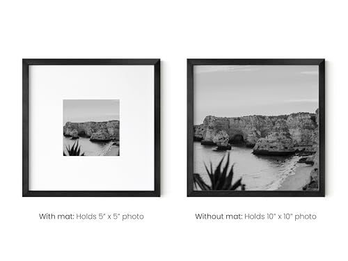 10x10 Black Metal Picture Frame Matted to 5x5