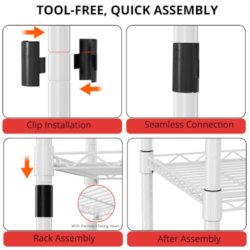 5 Wire Shelving Metal Storage Rack Adjustable Shelves