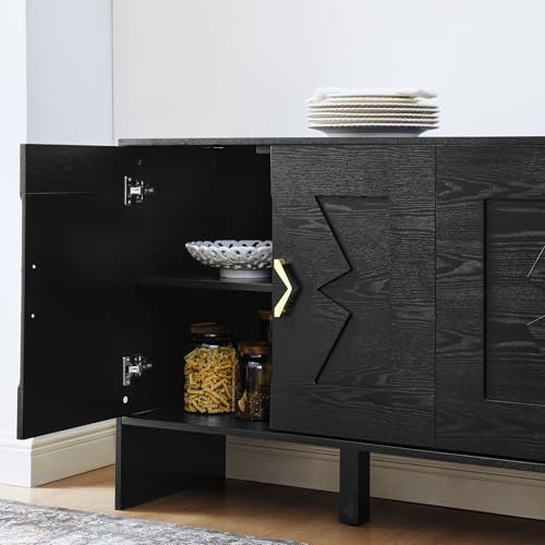 60" Mid Century Modern Sideboard Buffet Cabinet with Storage