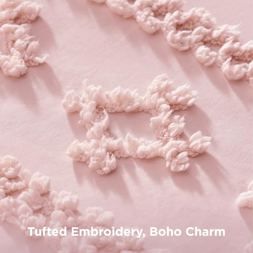 Tufted Boho Comforter Set Queen Size