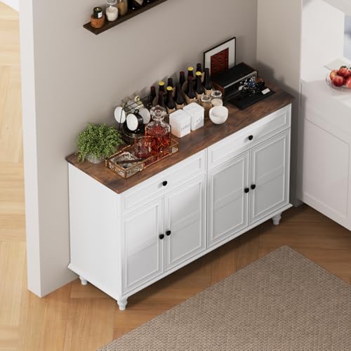 48" Farmhouse Sideboard Buffet Cabinet with 2 Drawers & 4 Doors