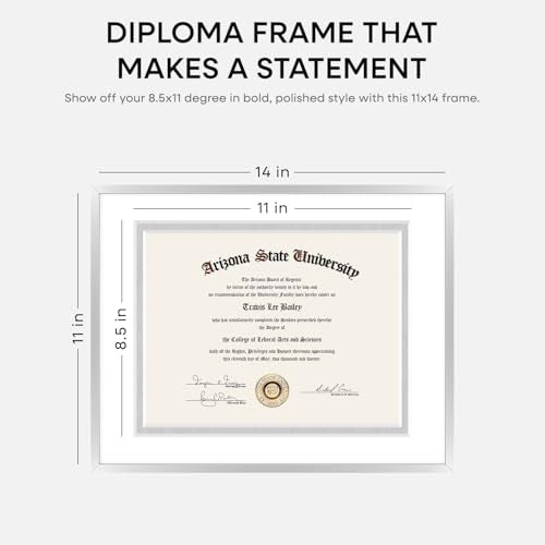 11x14 Silver Diploma Frame (3 Count)