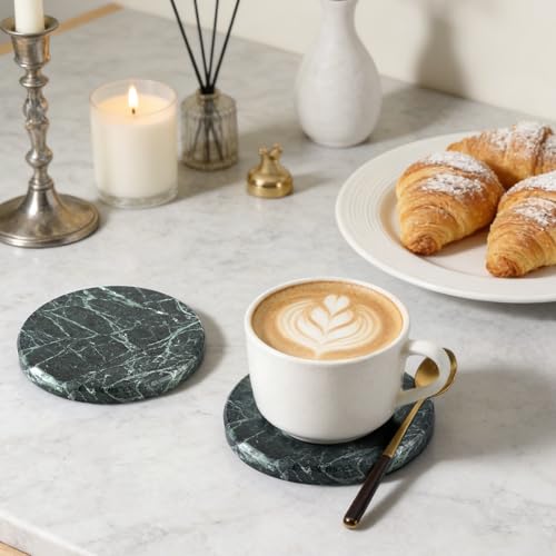 Marble Coasters Set of 6 Green (6 Count)
