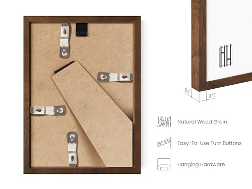 5x7 Walnut Oak Wood Photo Frame Set of 15
