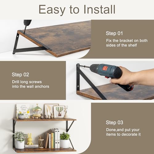 12 Inch Deep Floating Shelves (2 Count)
