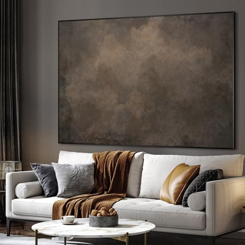 36"x46" Extra Large Framed Wall Art Neutral Cloudy Abstract Illustration