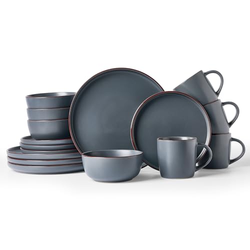 Mercury 16 Piece Stoneware Plates and Bowls