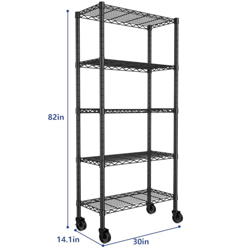 5 Wire Shelving Metal Storage Rack Adjustable Shelves
