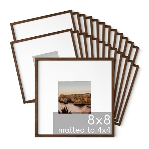 Walnut Oak Wood 8x8 Picture Frames