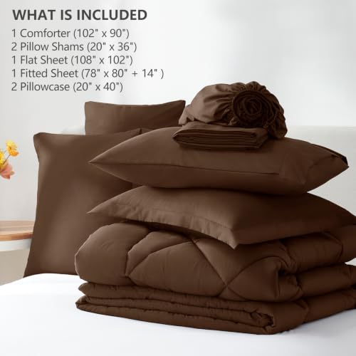 King Size Comforter Set Brown