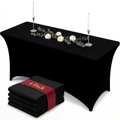 Spandex Table Cloth 4 Pack [4FT (4 Count)