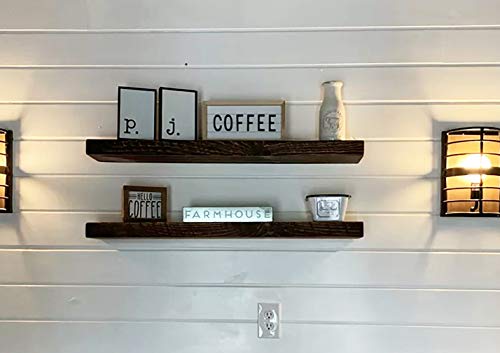 x2 30 Inch Wooden Floating Shelves for Wall