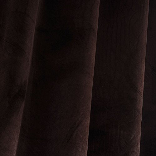 Set of 2 Heavy Velvet Flannel Blackout Window Curtains Drapes with Top Grommet Draperies Eyelet 52 inches Wide by 120 inches Long