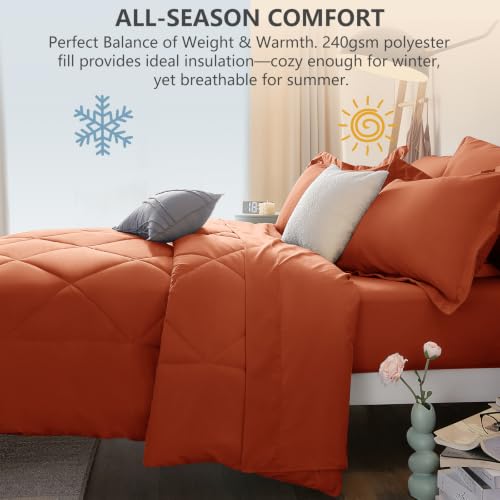 Queen Comforter Set Burnt Orange