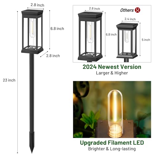 2 Pack Solar Pathway Lights Outdoor (6 Count)