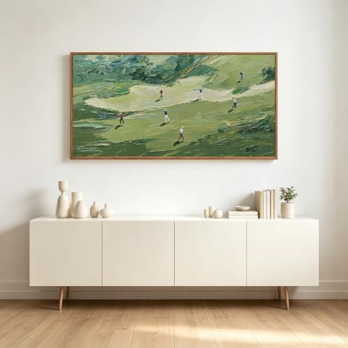 3D Textured Green Golf Course Framed Canvas Wall Art 40x20 Inch