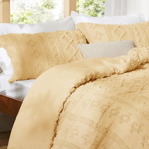 Tufted Boho Comforter Set Queen Size
