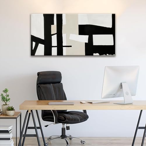 Abstract Black And White Wall Art Painting Canvas Art Wall Decor 20" W x 40" L Decorations Grey White Wall Art Office Home Wall Decor Canvas Picture Artwork For Bedroom Kitchen