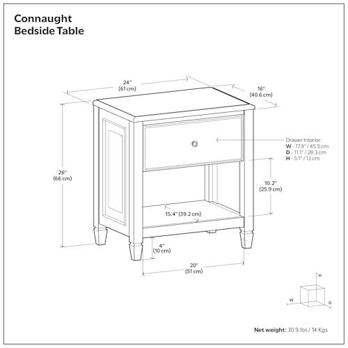 Hunter 20" Wide Solid Mango Nightstand in Refined Natural