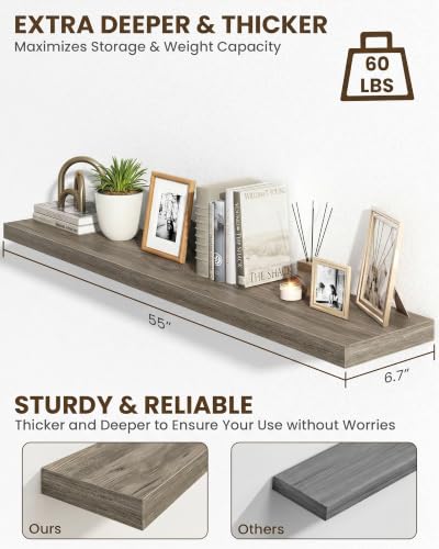 55" Floating Shelves for Wall (2 Count)