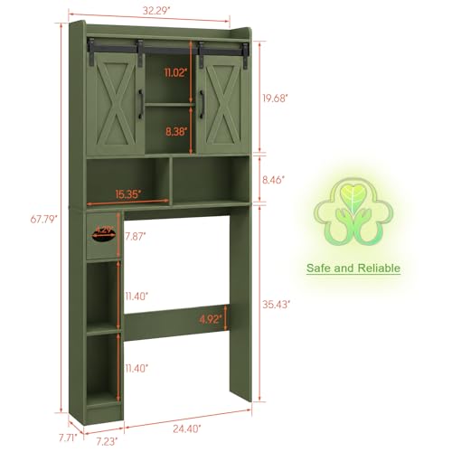 Over The Toilet Storage Cabinet with Sliding Doors