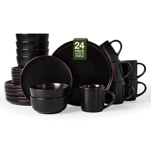 Mercury 24 Piece Stoneware Plates and Bowls