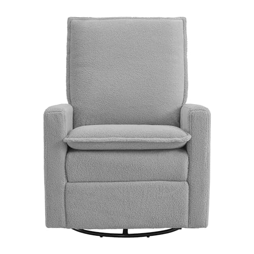 Uptown Upholstered Glider Recliner Rocking Chair 360° Swivel for Nursery and Living Room