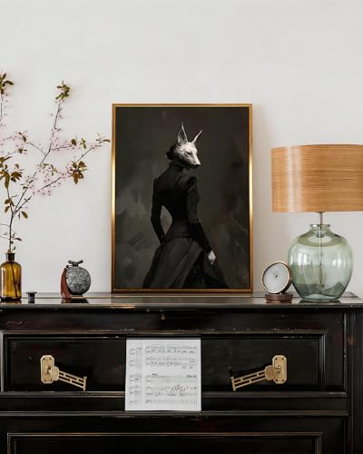 Fox Mask Lady Gothic Framed Halloween Wall Art