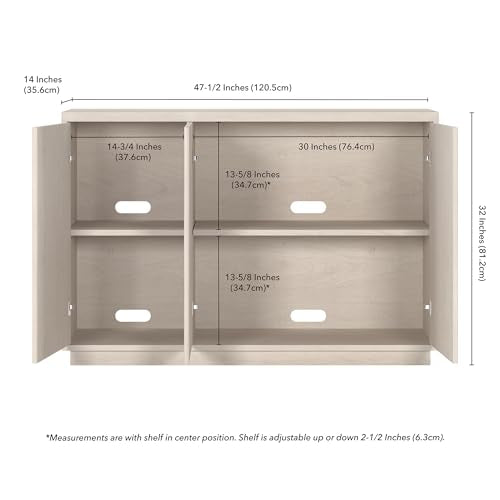 48" Fluted Modern Sideboard Buffet Cabinet