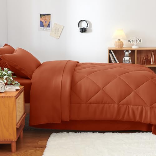 Twin XL Comforter Set Burnt Orange